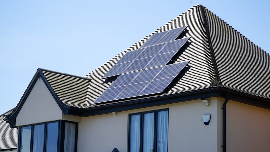 Home Solar panel systems on a house roof